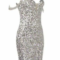 Influencer Style Jessica Bara Santana Sequin Off The Shoulder Mini Dress