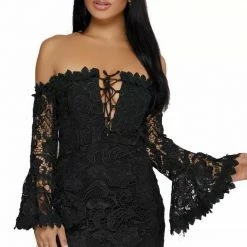 Dresses Jessica Bara Cecilia Off The Shoulder Lace Mini Dress