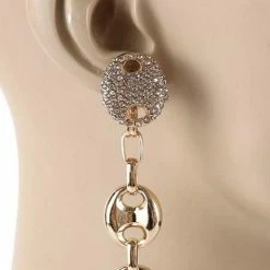Jessica Bara Clara Crystal Chain Link Dangle Earrings The 9-5 Shop