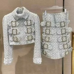 Jessica Bara Marlin Buckle Top And Mini Skirt Two Piece Set Reve Doll Essentials