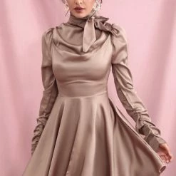 Jessica Bara Kimberlie Long Sleeve High Neck Mini Dress Summer Lovin'