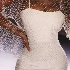 Summer Lovin' Jessica Bara Myla Long Sleeve Rhinestone Mini Cover Up