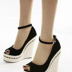 Shoes Jessica Bara Tommie Open Toe Ankle Strap Wedges