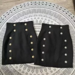 Reve Doll Essentials Jessica Bara Scottie High Waisted Button Mini Skirt