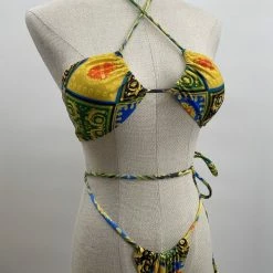 Cindy Prado Jessica Bara Stephano Printed Strappy Bikini Set