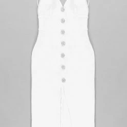 Jessica Bara Peja Silver Button Backless Dress Summer Lovin'