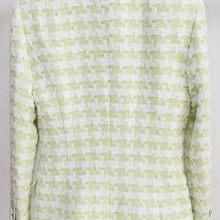 Jessica Bara Aubrielle Houndstooth Tweed Blazer Influencer Style