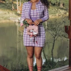 ReveBoutique Influencer Style Jessica Bara Rosie Knit Houndstooth 3 Piece Set