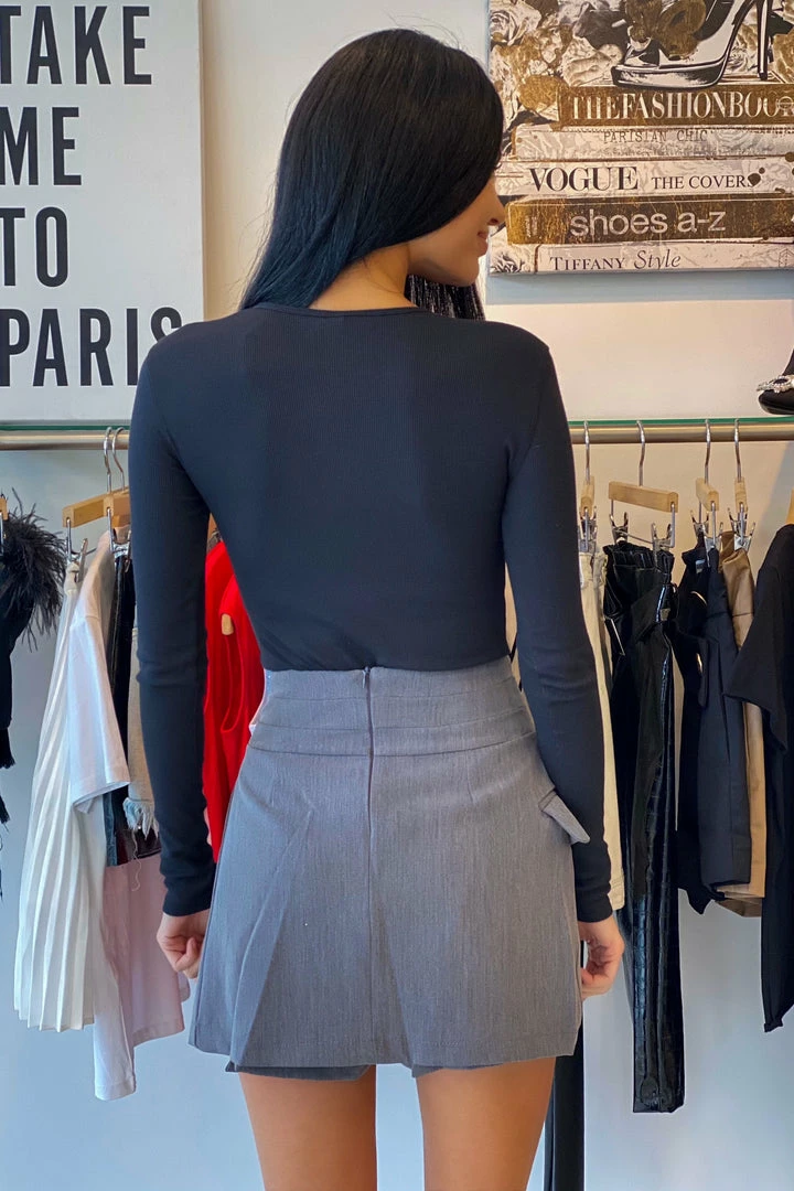 Jessica Bara Chelsie Tie Pleated Mini Skirt Bottoms