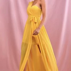 Jessica Bara Adrianna One Shoulder Belted Maxi Dress Summer Lovin'