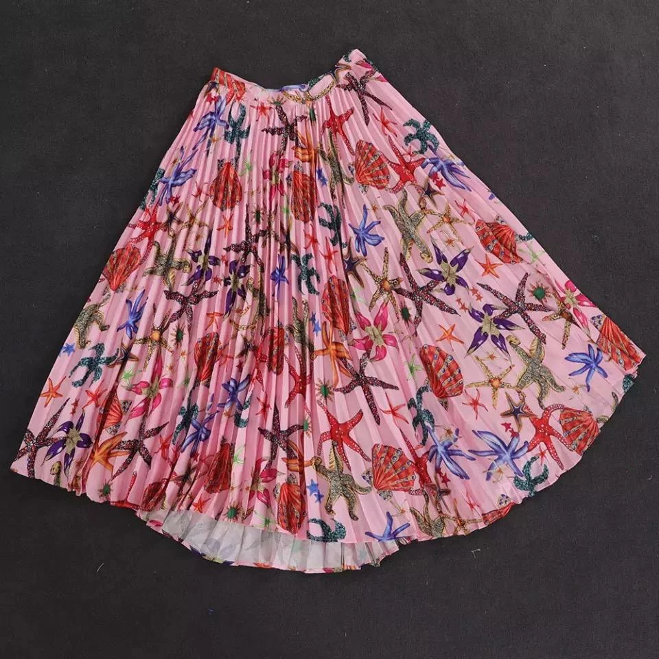 Jessica Bara Preston Starfish Crop Top And Pleated Maxi Skirt Two Piece Set Summer Lovin'