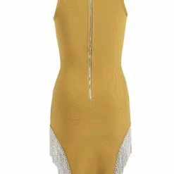 Jessica Bara Mindy Tassel Fringe Bodycon Dress Influencer Style