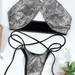 Jessica Bara Capri Snakeskin Strappy Bikini Set