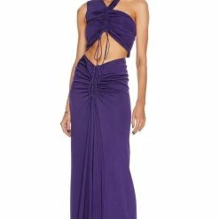 Jessica Bara Jessica Bata Giovanna Cut Out Ruched Maxi Dress Influencer Style