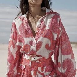 Jessica Bara Kailey Paisley Printed Linen Two Piece Set