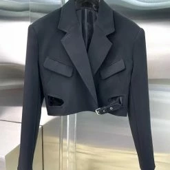 Jessica Bara Eliott Buckle Blazer And Mini Skirt Two Piece Set Influencer Style