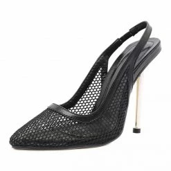 Jessica Bara Iman Fishnet Slingback Heels