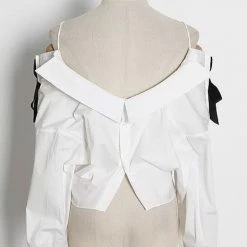 Jessica Bara Mina Off The Shoulder Bowknot Crop Top Summer Lovin'