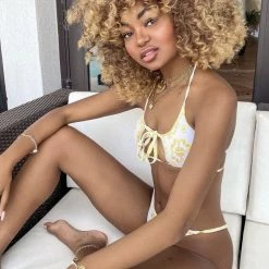 Influencer Style Jessica Bara Radia Printed Cut Out Bikini Set