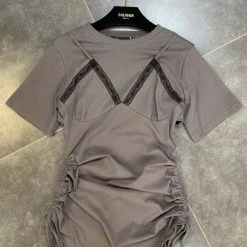 Summer Lovin' Jessica Bara Solange Short Sleeve Ruched Mini Dress