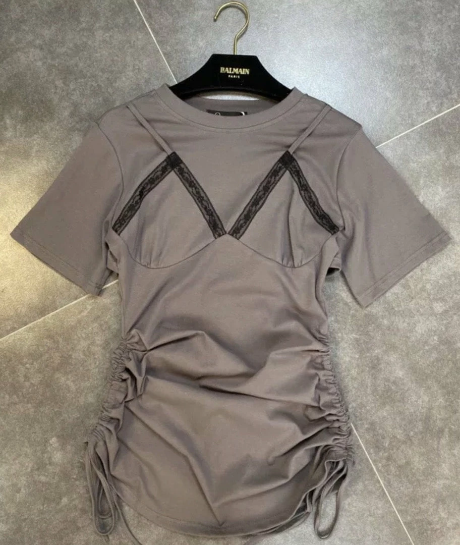 Summer Lovin' Jessica Bara Solange Short Sleeve Ruched Mini Dress