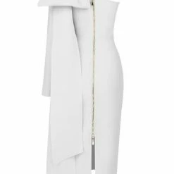 The Event Shop Jessica Bara Henrietta One Shoulder Bow Midi Dress