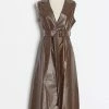 Jessica Bara Gael PU Belted Maxi Dress