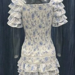 Influencer Style Jessica Bara Cooper Short Sleeve Ruffle Mini Dress