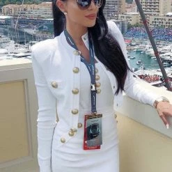 Jessica Bara Eloise Gold Button Two Piece Set