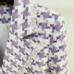 Jessica Bara Aubrielle Houndstooth Tweed Blazer Influencer Style