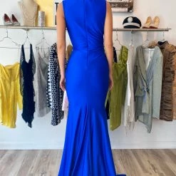 Atria V Neck Draped Bodycon Gown