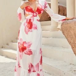 ReveBoutique Jessica Bara Jeana Floral Long Sleeve Maxi Dress Summer Lovin'