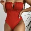 Jessica Bara Carmelina Strapless Ruched Swimsuit Poolside Essentials