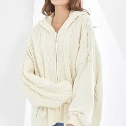 Reve Doll Essentials Jessica Bara Sienna Cable Knit Zip Up Jacket