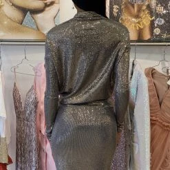 Influencer Style Jessica Bara Amanie Long Sleeve 3 Way Glitter Gown