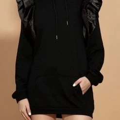 Jessica Bara Cecilia Ruffle Sleeve Sweatshirt Dress