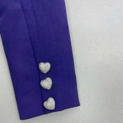 Jessica Bara Steph Crystal Heart Blazer And Skort Two Piece Set