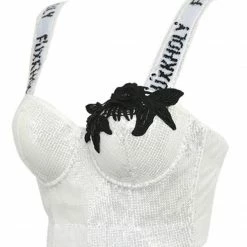 Summer Lovin' Jessica Bara Kristen Sequin Bustier Crop Top