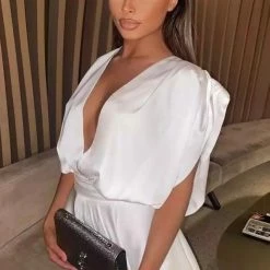 Influencer Style Jessica Bara Israel Deep V Flowy Romper