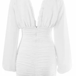 Summer Lovin' Jessica Bara Gina Long Sleeve Ruched Mini Dress