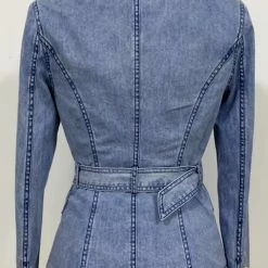 Jessica Bara Davian Belted Denim Blazer Reve Doll Essentials