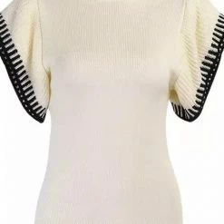 Jessica Bara Nikole Knitted Ruffled Top Tops