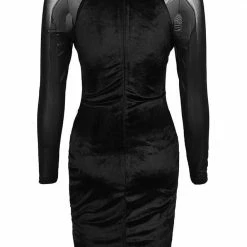 Jessica Bara Anwar Long Sleeve Mesh Midi Dress Birthday Suit