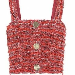 Jessica Bara Leia Tweed Crop Top And Blazer Two Piece Set Giulia Nati