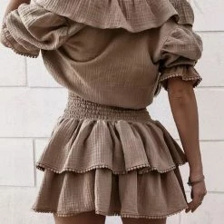 Jessica Bara Aurora Off The Shoulder Ruffle Mini Dress