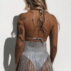 Bottoms Jessica Bara Lizbeth High-Waisted Rhinestone Mini Skirt