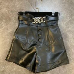 Jessica Bara Miles High Waisted Faux Leather Shorts