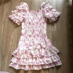 Jessica Bara Cooper Short Sleeve Ruffle Mini Dress Influencer Style