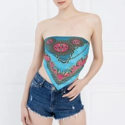 Jessica Bara Perla Self-Tie Scarf Top