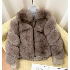 Best Sellers Jessica Bara Gavin Leather & Fur Long Sleeve Jacket